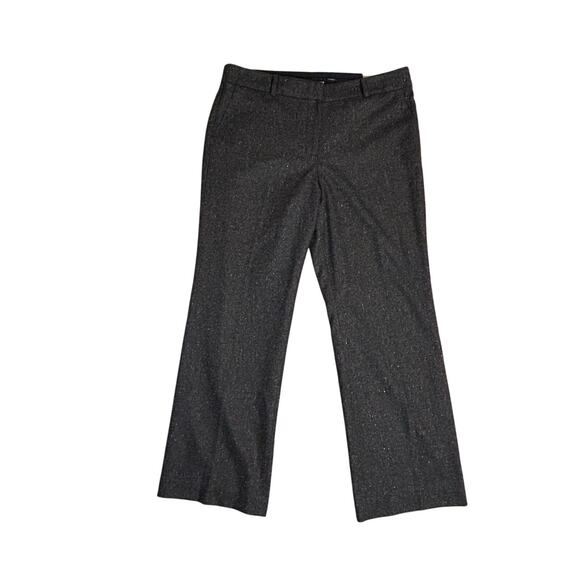 Talbots NWT Windsor dark brown black tweed wool wide leg trouser full length 14P - Picture 1 of 9